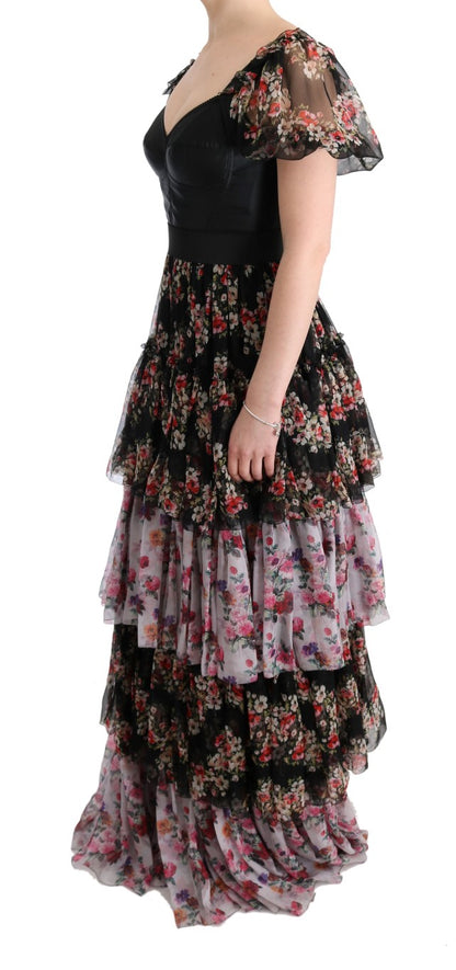 Dolce &amp; Gabbana Elegant Floral Shift Dress in Multicolor Silk Blend