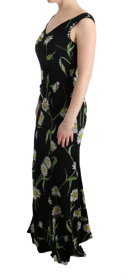 Dolce &amp; Gabbana Sunflower Print Full Length Sheath Dress