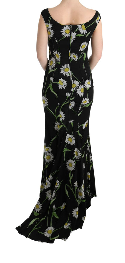 Dolce &amp; Gabbana Sunflower Print Full Length Sheath Dress