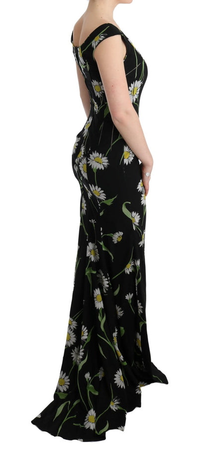 Dolce &amp; Gabbana Sunflower Print Full Length Sheath Dress