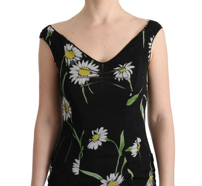 Dolce &amp; Gabbana Sunflower Print Full Length Sheath Dress