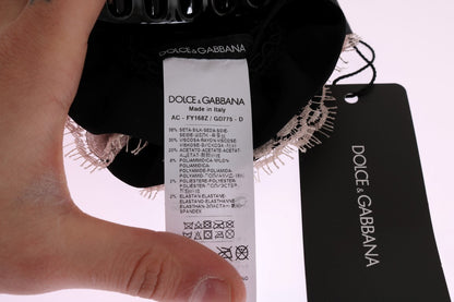 Dolce &amp; Gabbana Elegant Floral Lace Crystal Hair Claw