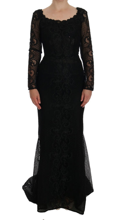 Dolce &amp; Gabbana Elegant Full Length Black Sheath Maxi Dress