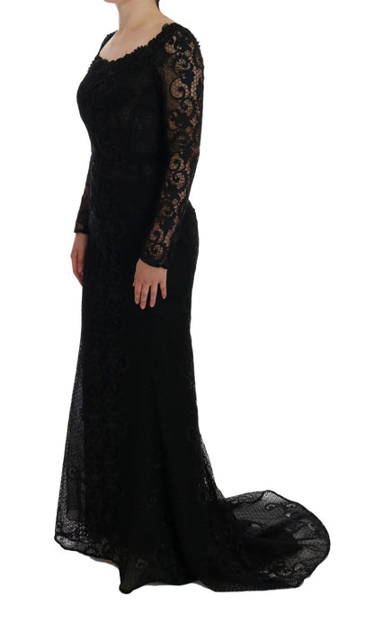 Dolce &amp; Gabbana Elegant Full Length Black Sheath Maxi Dress