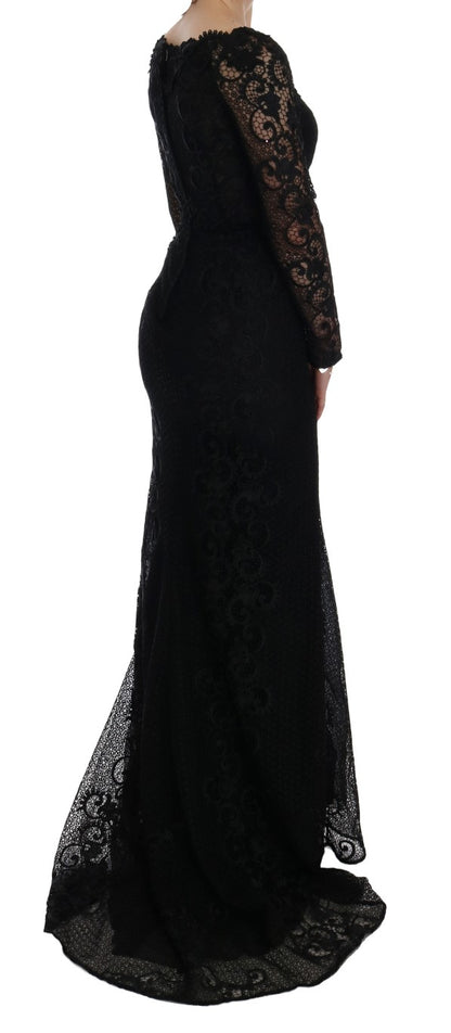 Dolce &amp; Gabbana Elegant Full Length Black Sheath Maxi Dress