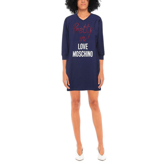 Love Moschino Blue Cotton Women Dress