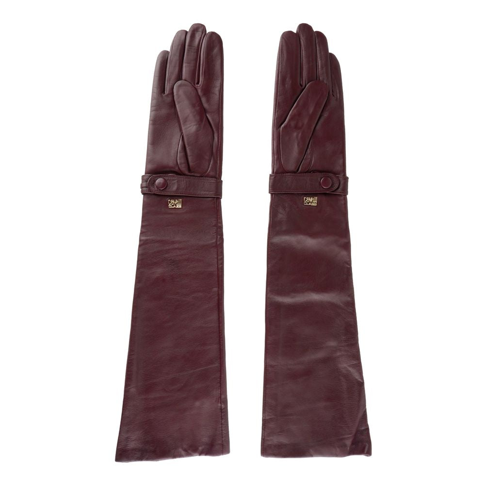 Cavalli Class Red Lambskin Women Glove