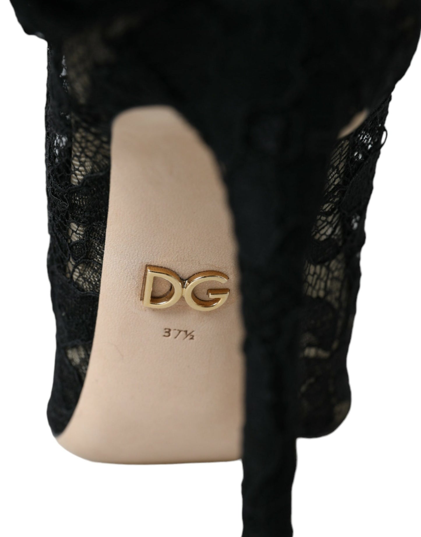 Dolce &amp; Gabbana Black Stretch Taormina Lace Boots Shoes