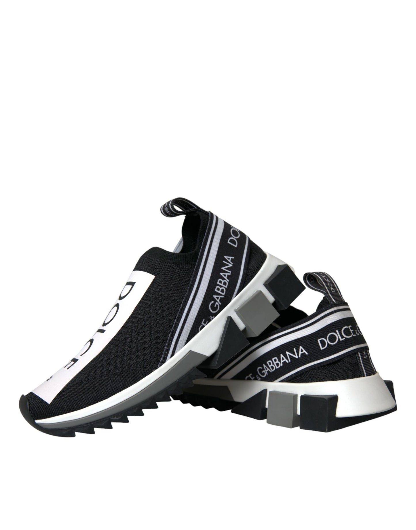 Dolce & Gabbana Black White Slip On Sorrento Sneakers Shoes