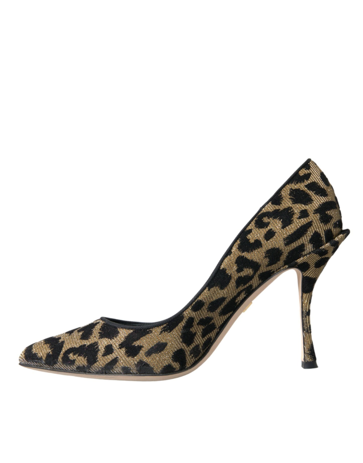 Dolce &amp; Gabbana Black Gold Leopard Lurex Heels Pumps Shoes