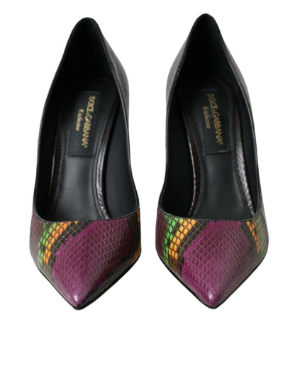 Dolce &amp; Gabbana Multicolor Exotic Leather Heels Pumps Shoes