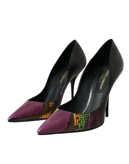 Dolce &amp; Gabbana Multicolor Exotic Leather Heels Pumps Shoes