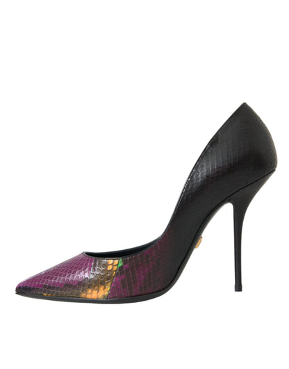 Dolce &amp; Gabbana Multicolor Exotic Leather Heels Pumps Shoes