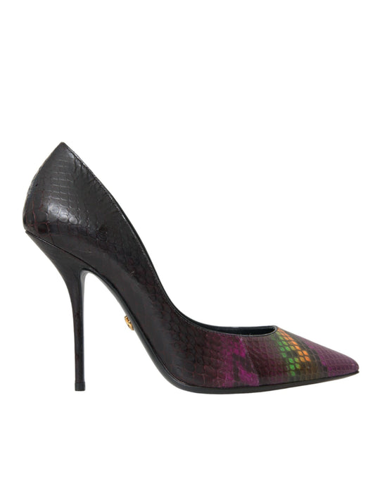 Dolce &amp; Gabbana Multicolor Exotic Leather Heels Pumps Shoes