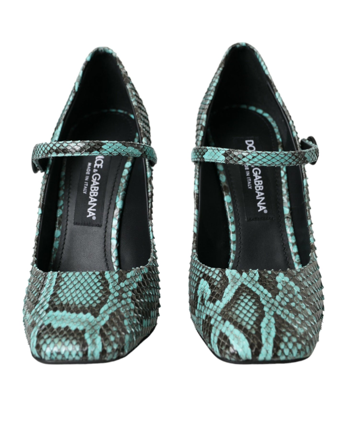 Dolce &amp; Gabbana Aqua Python Leather Mary Jane Pumps Shoes