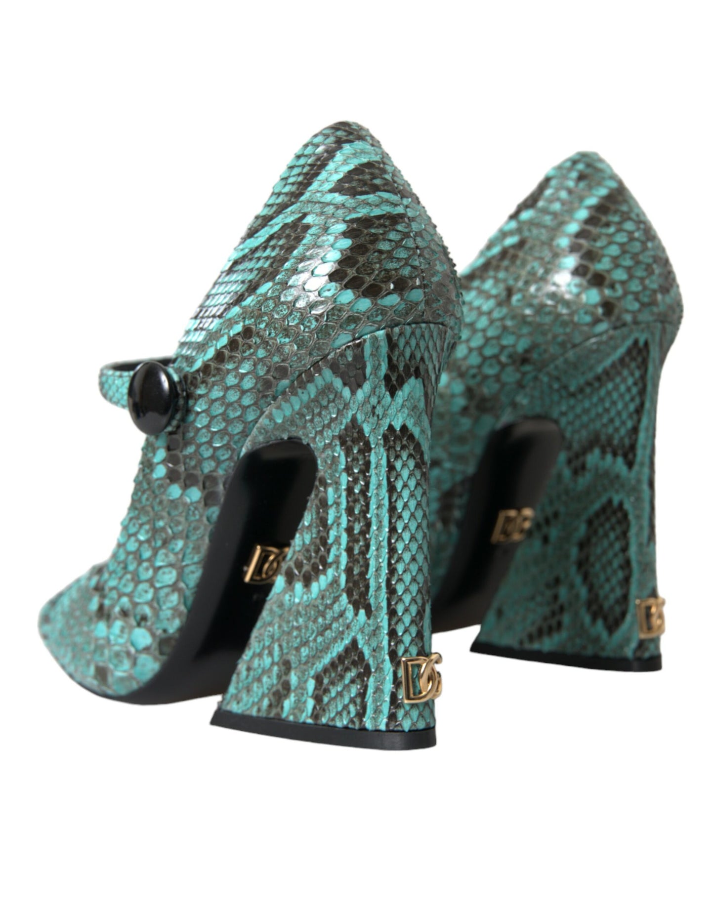 Dolce &amp; Gabbana Aqua Python Leather Mary Jane Pumps Shoes