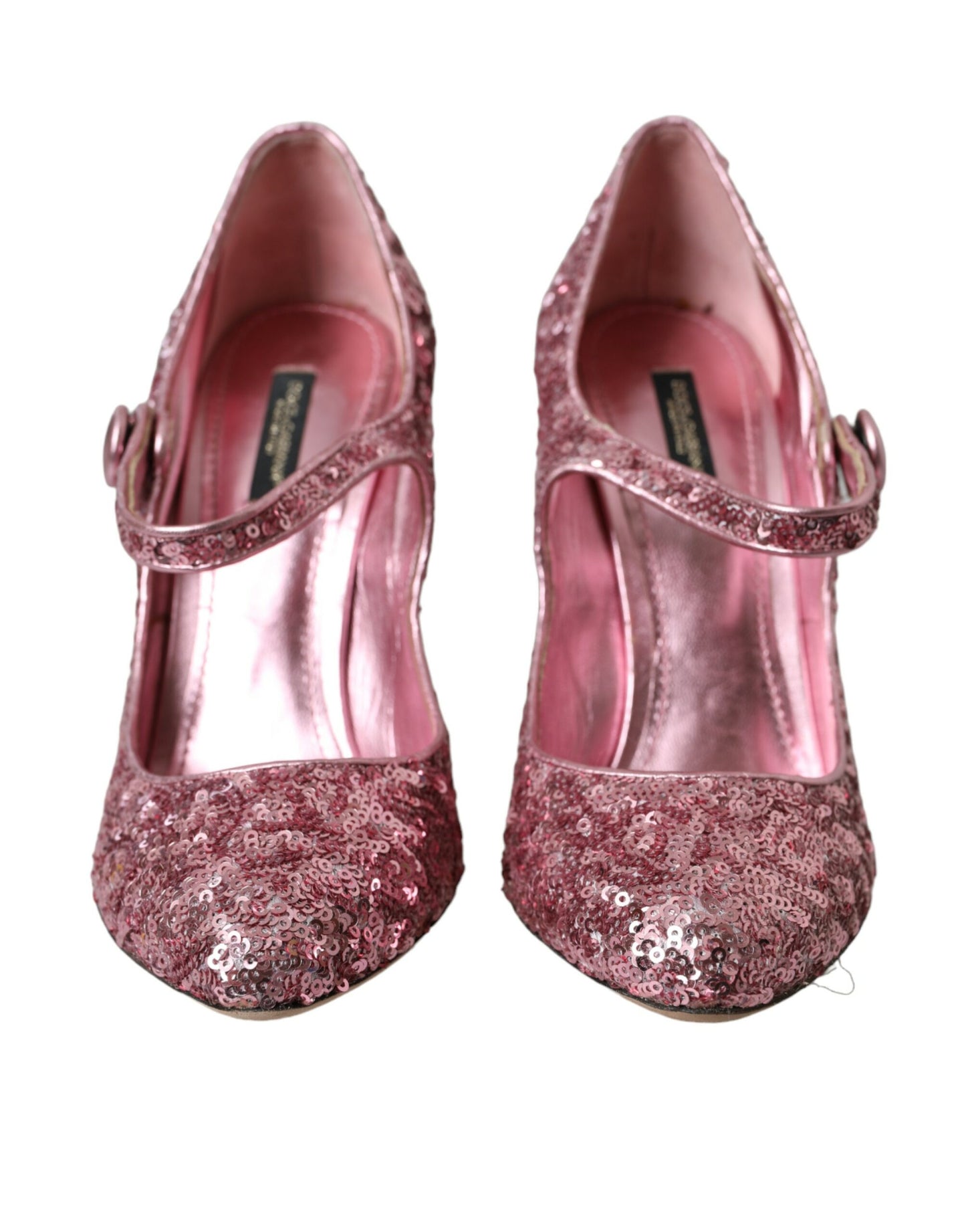 Dolce &amp; Gabbana Pink Sequin Mary Jane Pumps High Heels Shoes