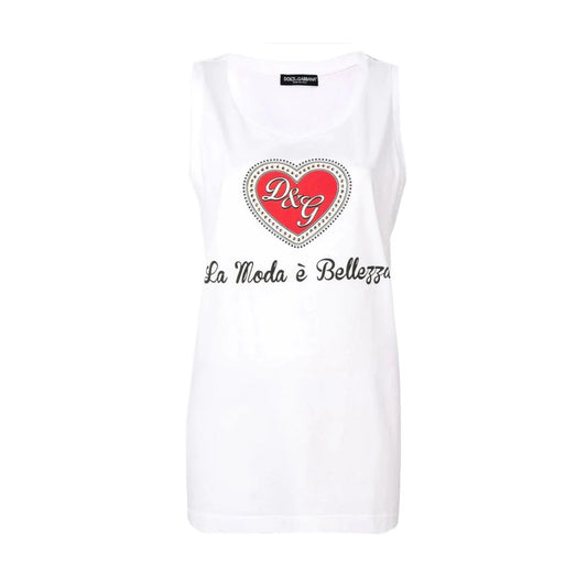 Dolce & Gabbana White Cotton Women's Tank Top