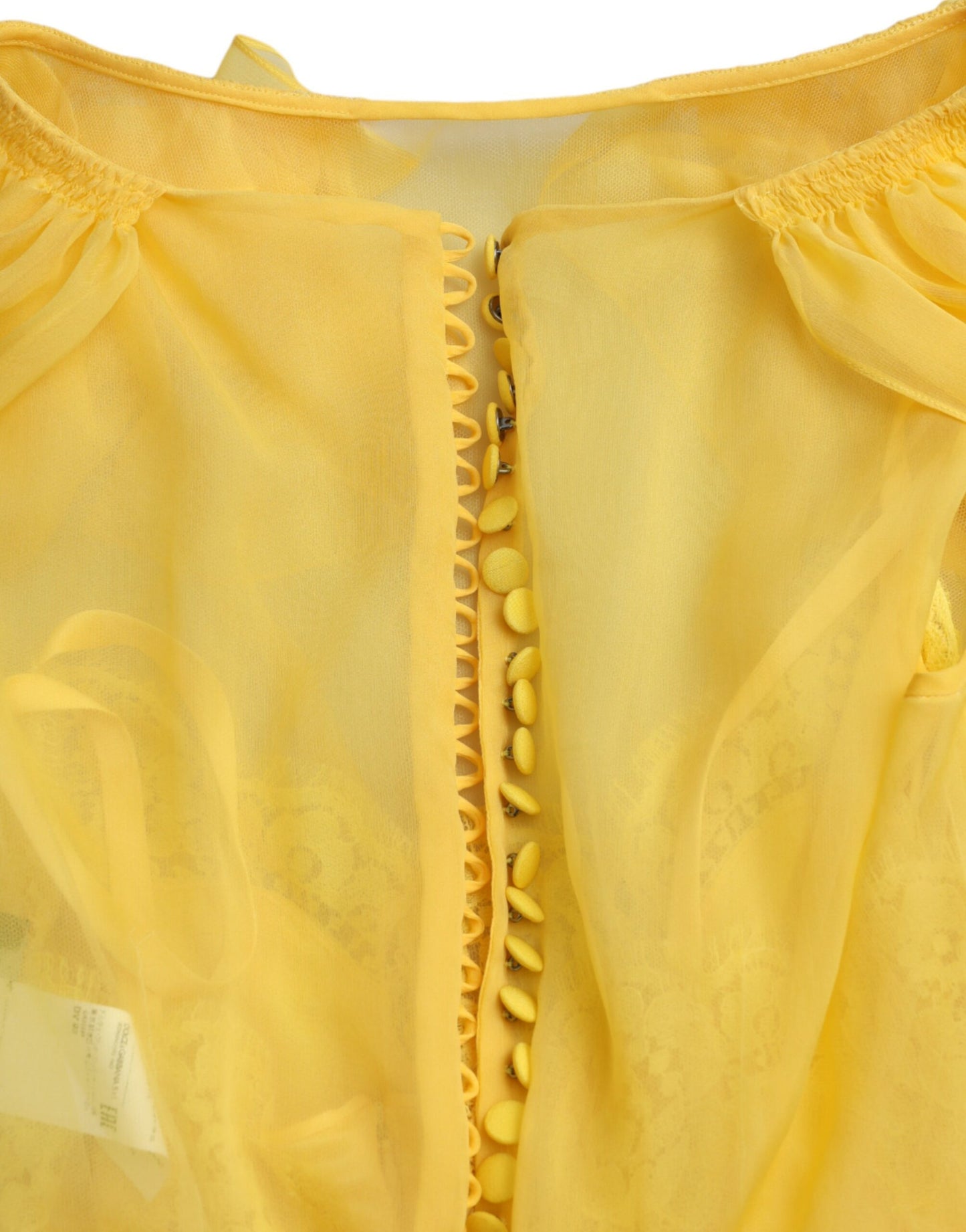 Dolce &amp; Gabbana Yellow Silk Sheath Belted Long Maxi Dress