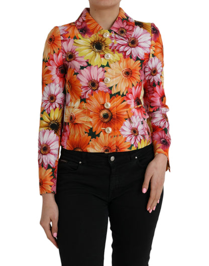 Dolce &amp; Gabbana Multicolor Floral Brocade Blazer Coat Jacket