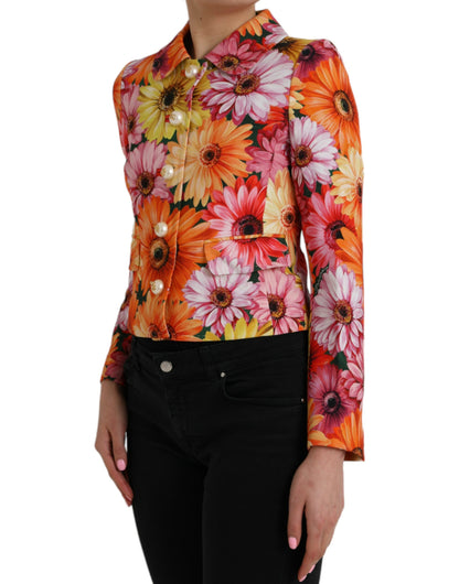 Dolce &amp; Gabbana Multicolor Floral Brocade Blazer Coat Jacket