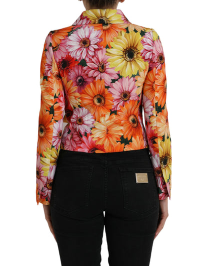 Dolce &amp; Gabbana Multicolor Floral Brocade Blazer Coat Jacket