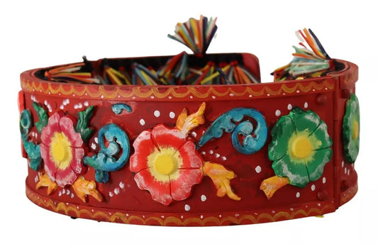 Dolce &amp; Gabbana Multicolor Floral Wide Waist Carretto Belt