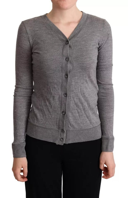 Dolce &amp; Gabbana Gray Wool Button Down Cardigan Sweater