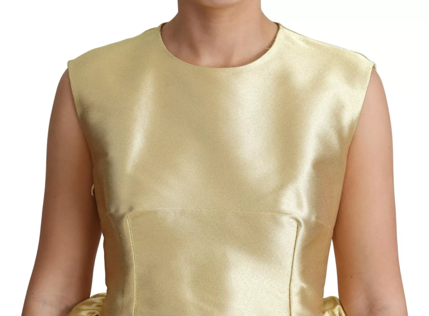 Dolce &amp; Gabbana Gold Polyester Sleeveless A-line Tulle Dress