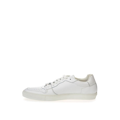 Roberto Cavalli White Leather Sneakers Luxury Footwear