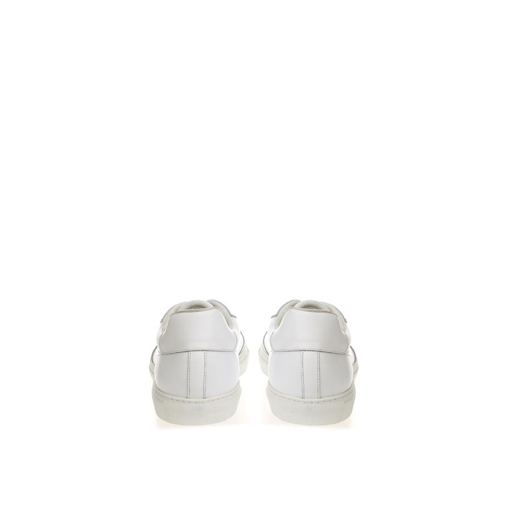 Roberto Cavalli White Leather Sneakers Luxury Footwear