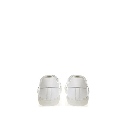 Roberto Cavalli White Leather Sneakers Luxury Footwear