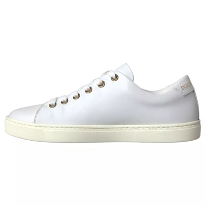 Dolce &amp; Gabbana White Portofino Sacred Heart Sneakers Women Shoes