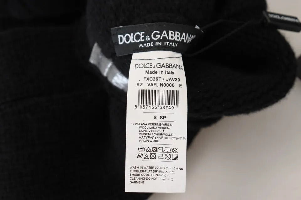 Dolce & Gabbana Black Wool Knit Calf Long Women Accessory Socks