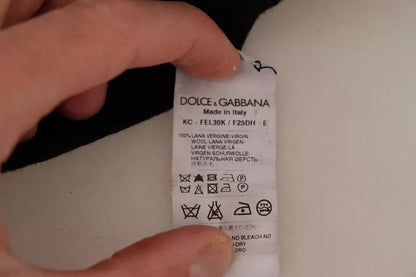 Dolce &amp; Gabbana Black Wool Knit Button Down Cardigan Sweater