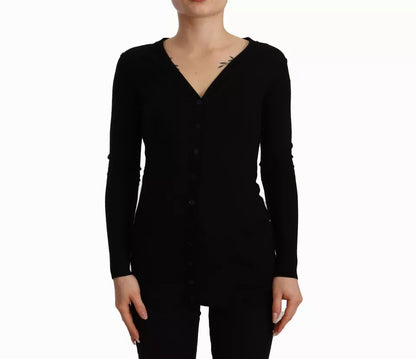 Dolce &amp; Gabbana Black Wool Knit Button Down Cardigan Sweater