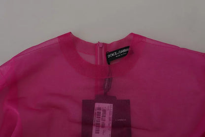 Dolce &amp; Gabbana Fuchsia Polyester Crewneck Pullover Sweater