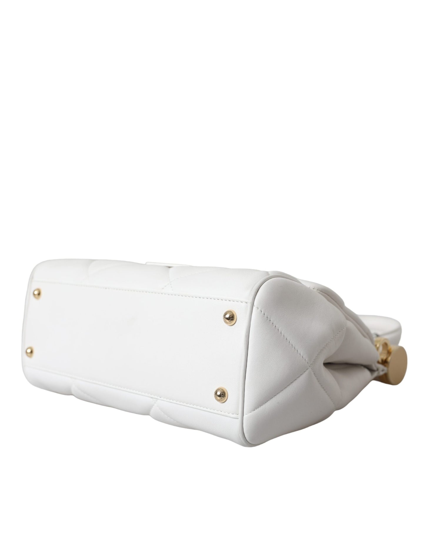 Dolce &amp; Gabbana White Calf Leather 90's SICILY Shoulder Satchel Bag