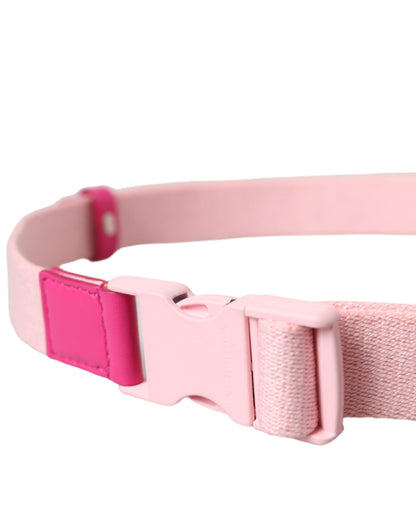 Dolce &amp; Gabbana Pink Canvas Stretch Plastic Buckle Women Belt