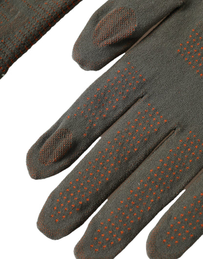 Dolce &amp; Gabbana Brown Cotton Stretch Wrist Length Gloves