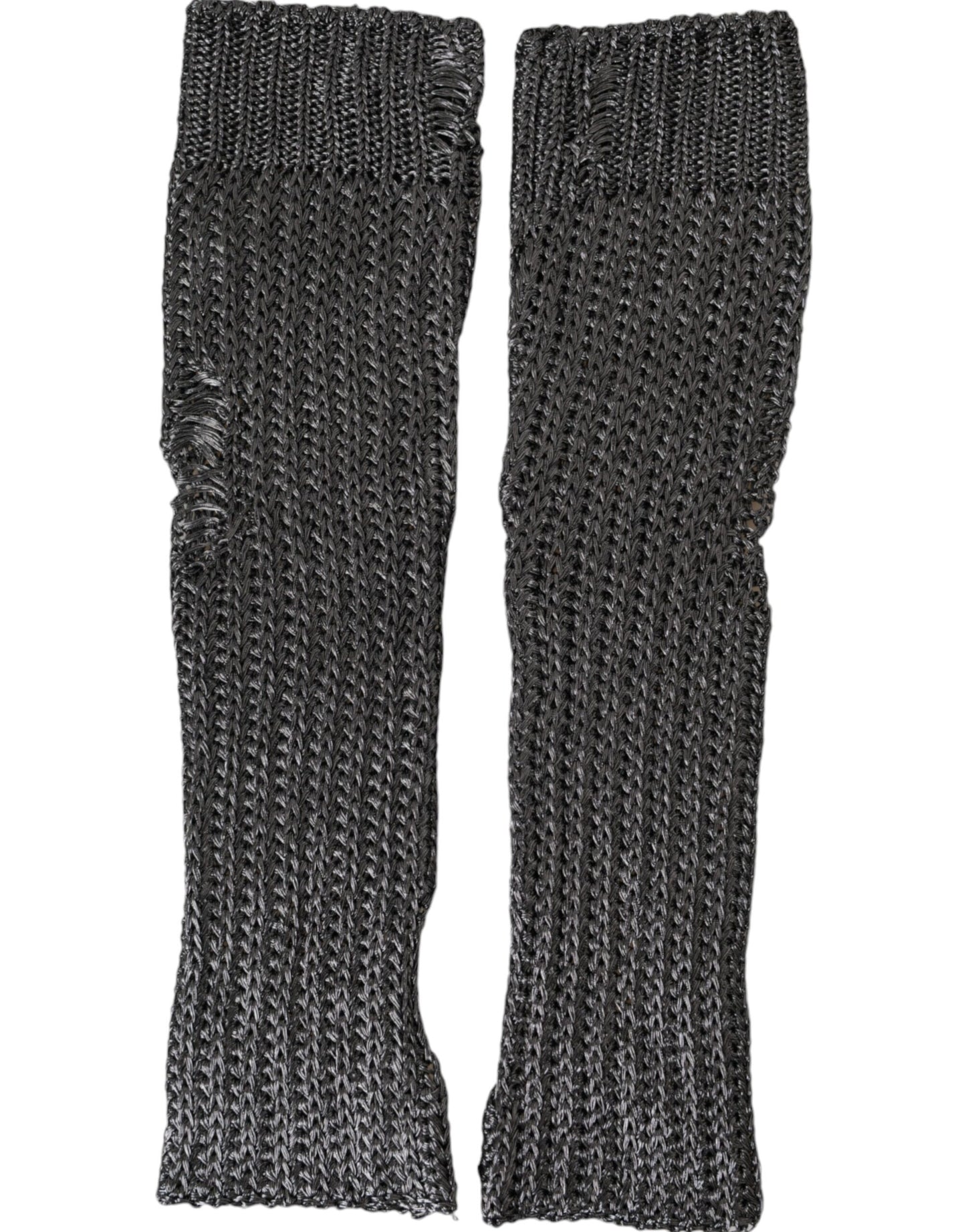 Dolce &amp; Gabbana Gray Viscose Knitted Finger Less Gloves