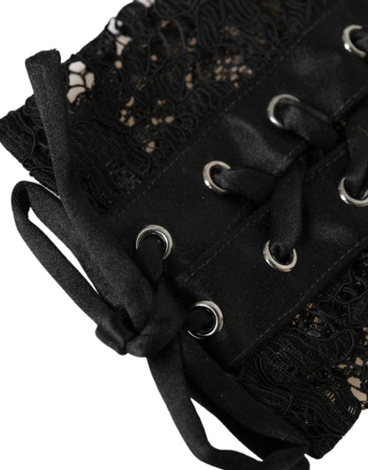 Dolce &amp; Gabbana Black Taormina Lace Elbow Length Gloves