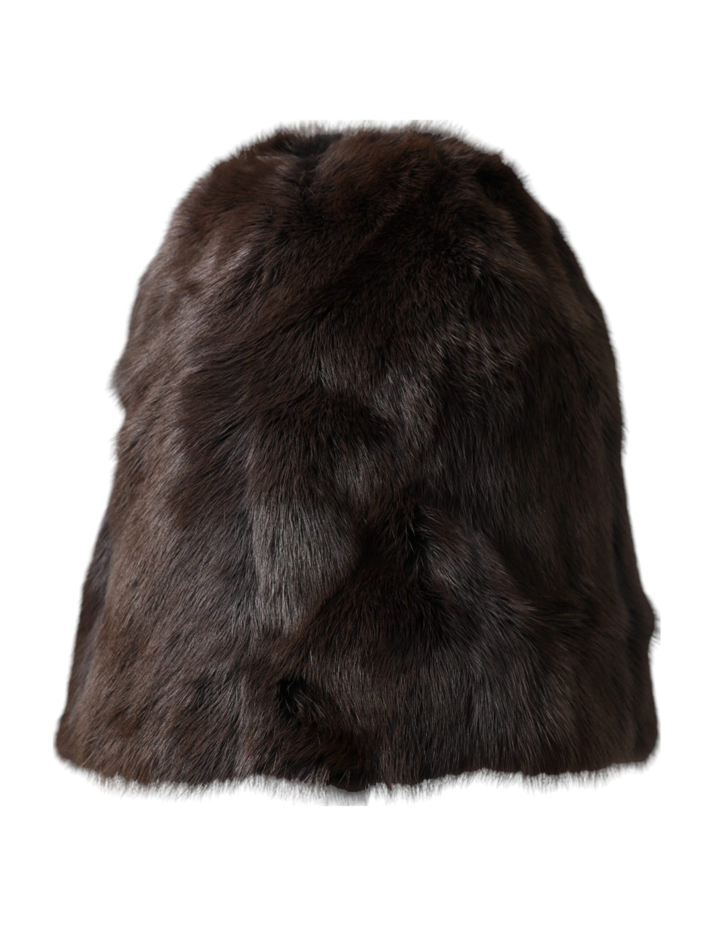 Dolce &amp; Gabbana Brown Weasel Fur Womens Cashmere Hat Beanie