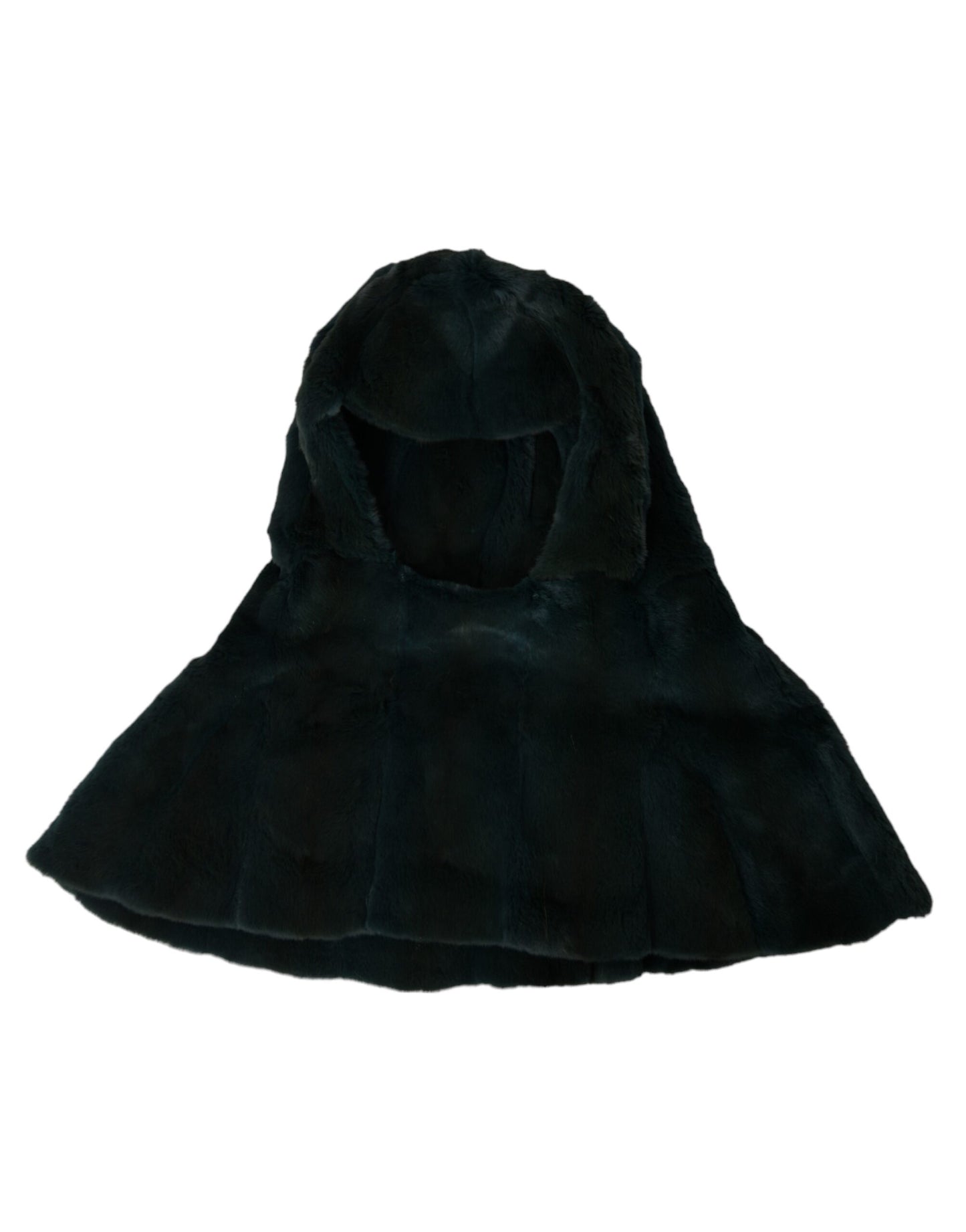 Dolce &amp; Gabbana Black Weasel Fur Whole Head Wrap Hat