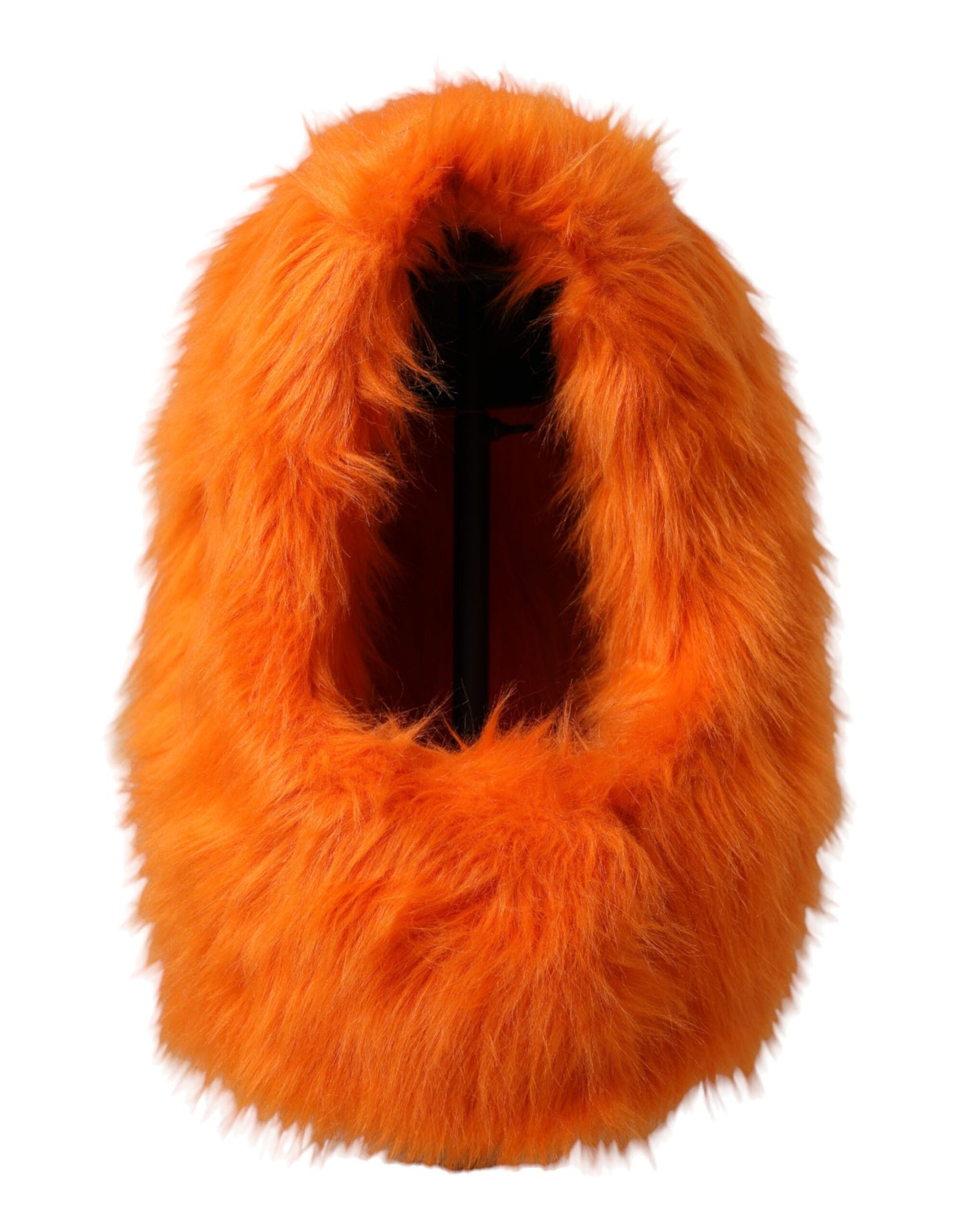 Dolce & Gabbana Orange Faux Fur Whole Head Wrap Hat