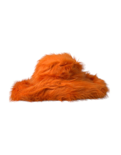 Dolce & Gabbana Orange Faux Fur Polyester Fedora Hat