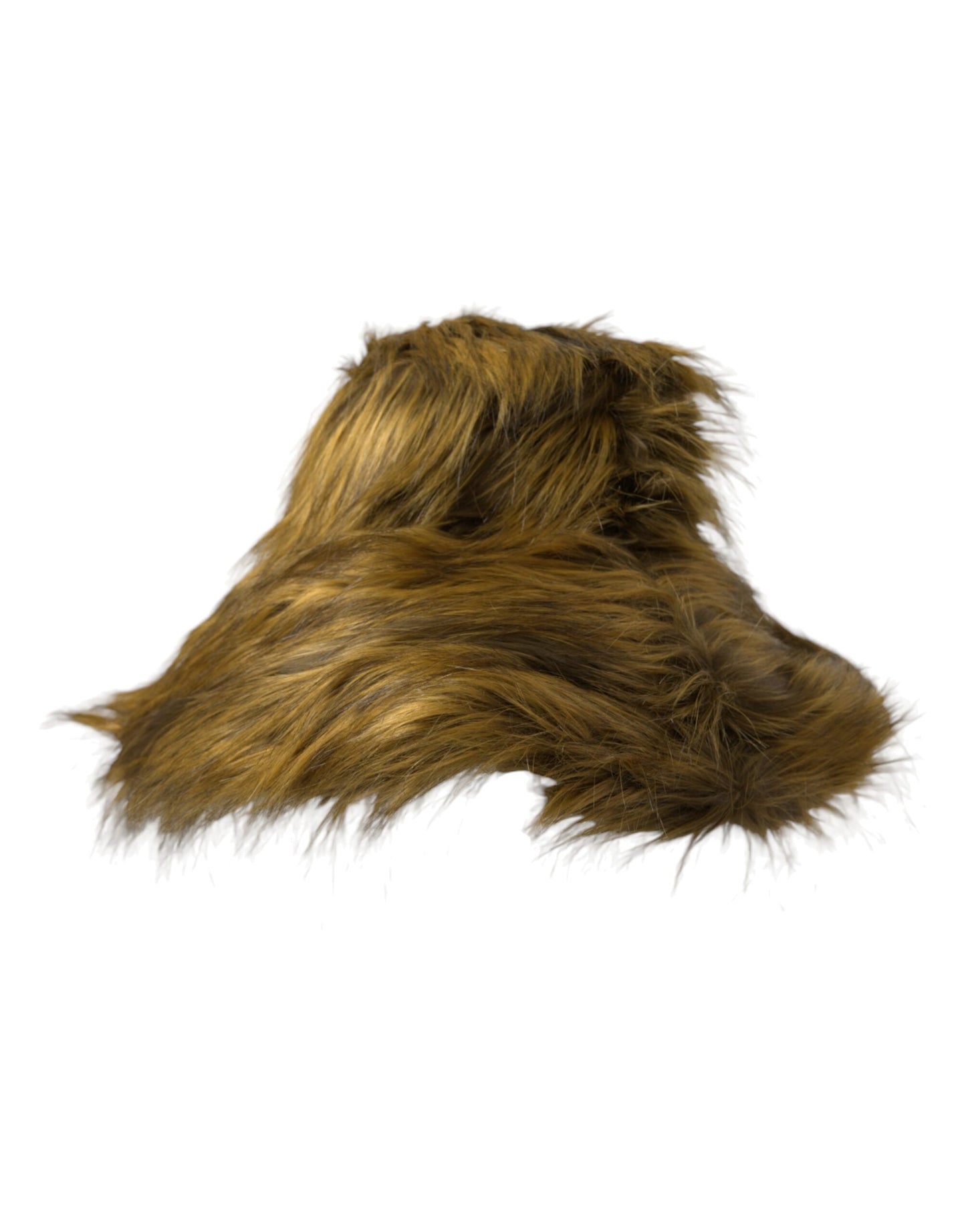 Dolce &amp; Gabbana Brown Modacrylic Faux Fur Bucket Hat