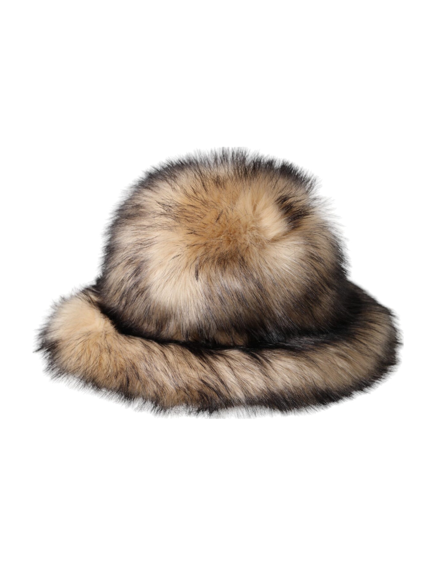 Dolce &amp; Gabbana Brown Faux Fur Modacrylic Fedora Hat