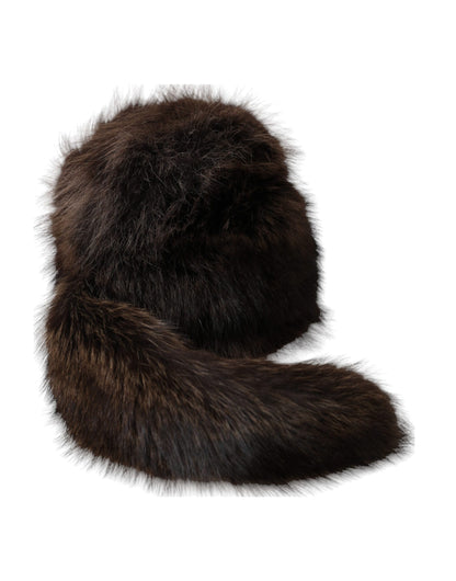 Dolce &amp; Gabbana Women Brown Raccoon Fur Bucket Hat