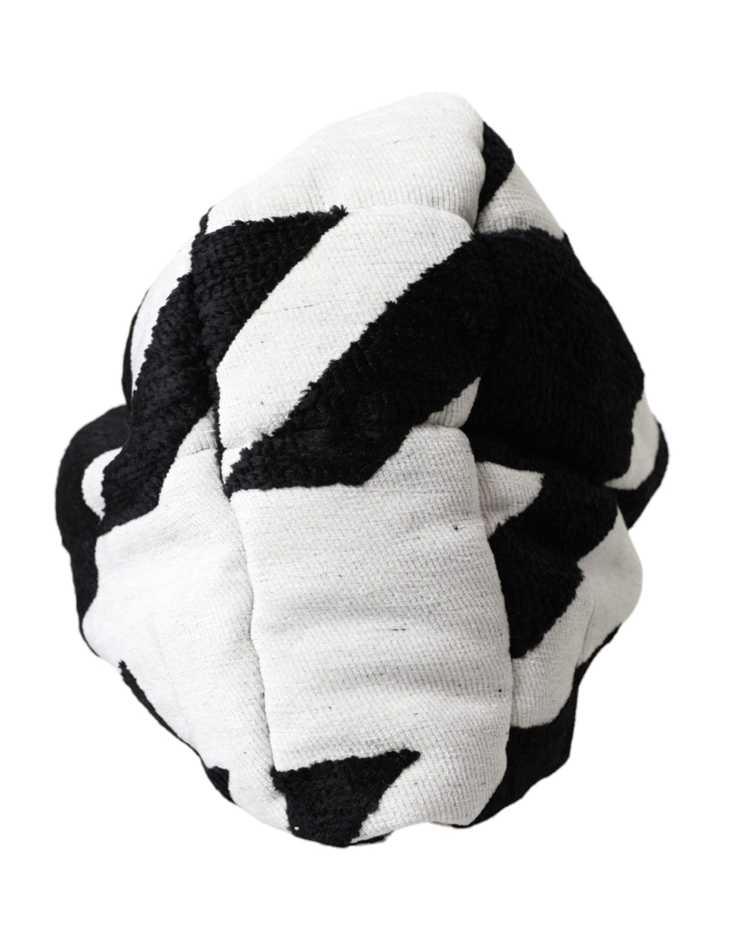 Dolce &amp; Gabbana Black White Wool Whole Head Wrap Hat